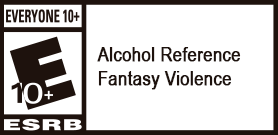 ESRB, +10. Alcohol reference, fantasy violence.